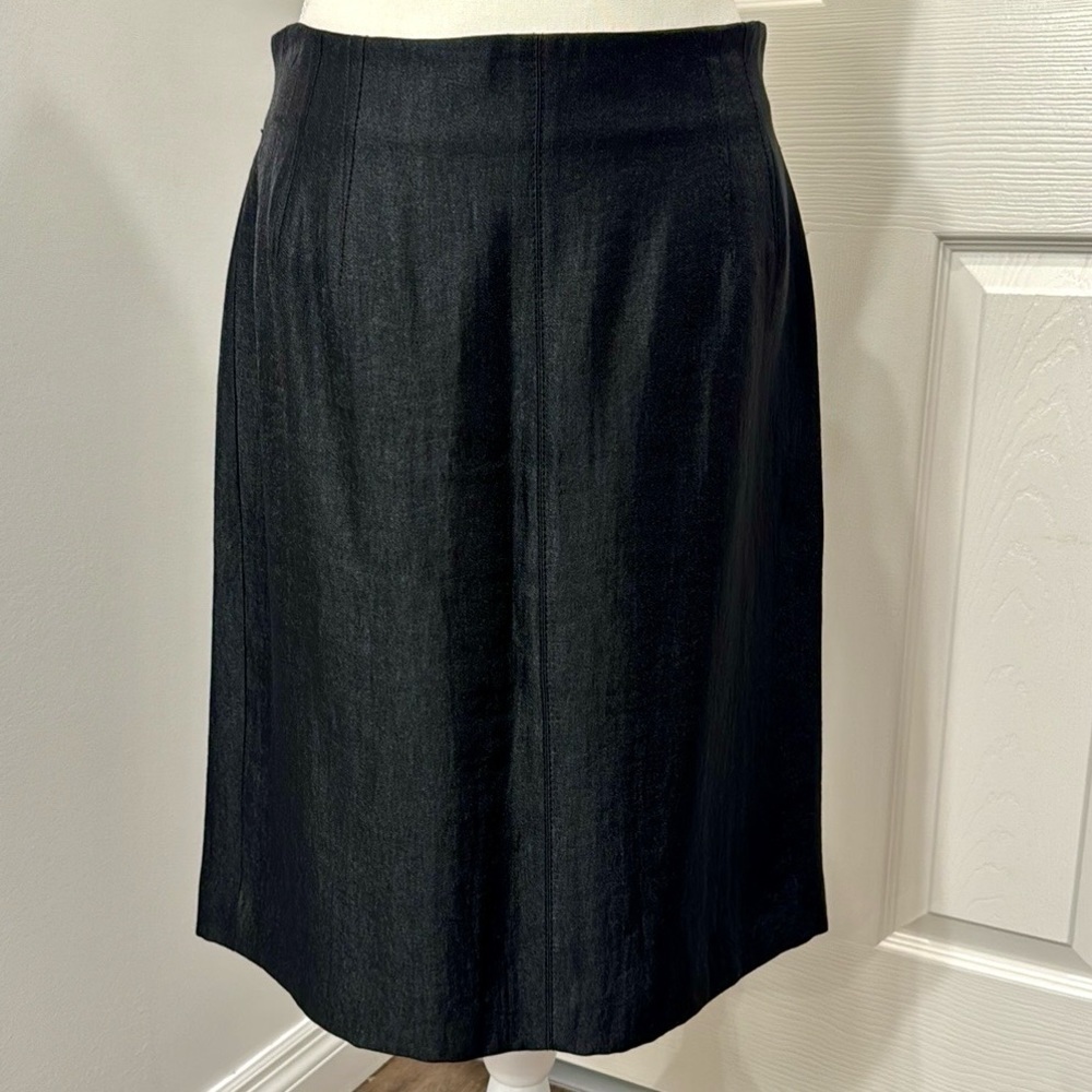 Ann Taylor Black Shimmer Skirt High Waisted Above The Knee Size 10 Party Formal